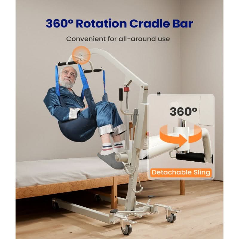 AY02 Electric Transfer Hoyer lift 360 feature