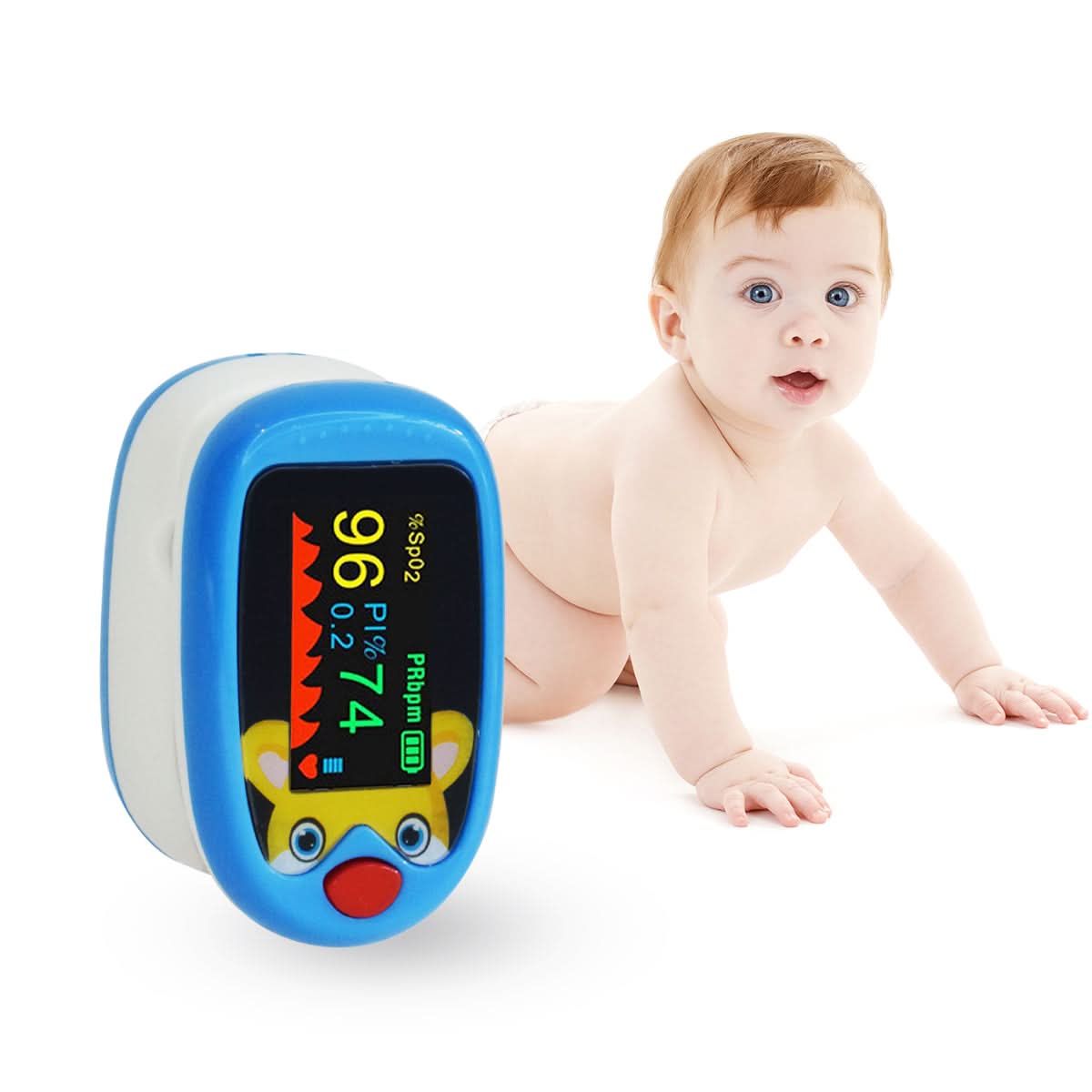 Rechargeable Pediatric Finger Pulse Oximeter – Accurate SpO2 & PR Monitor for Infants, Kids, and Children