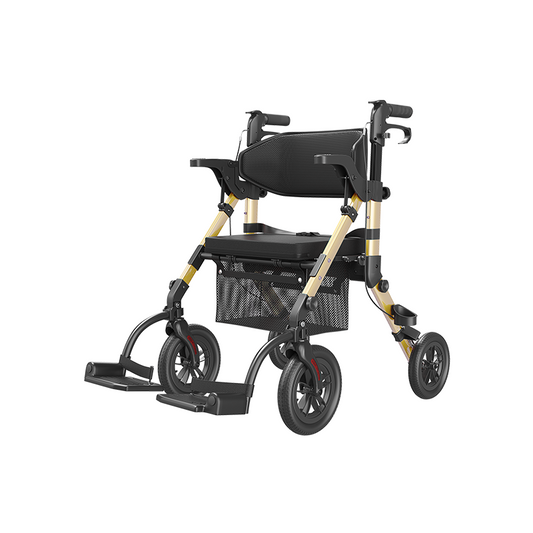 Z51 Shift Combo 2 In 1 Rollator - Transport Chair Walker - Champagne