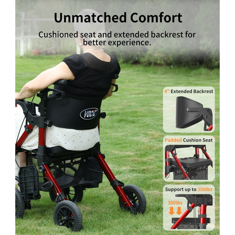 【2脚セット送料込】l chair  赤黒セット Z51 Shift Combo 2 In 1 Rollator - Transport Chair Walker – LPT Medical